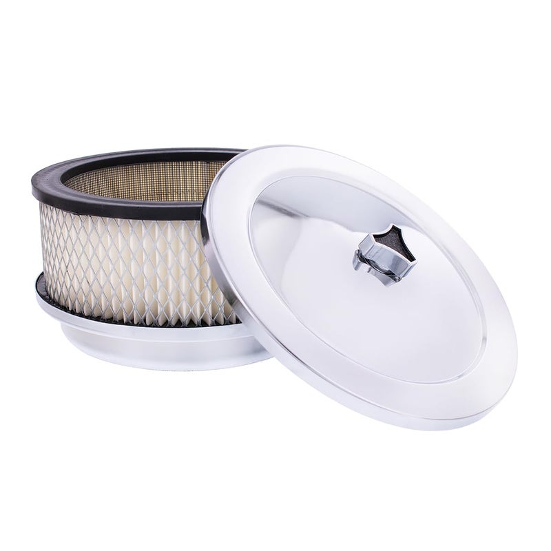 United Pacific S1106 Chrome 6 â…œ inch Air Cleaner Assembly, Low Profile, Die-Cast Chrome Plated Wing Nut, Filter Included â€“ One Air Cleaner Assembly - Image 5